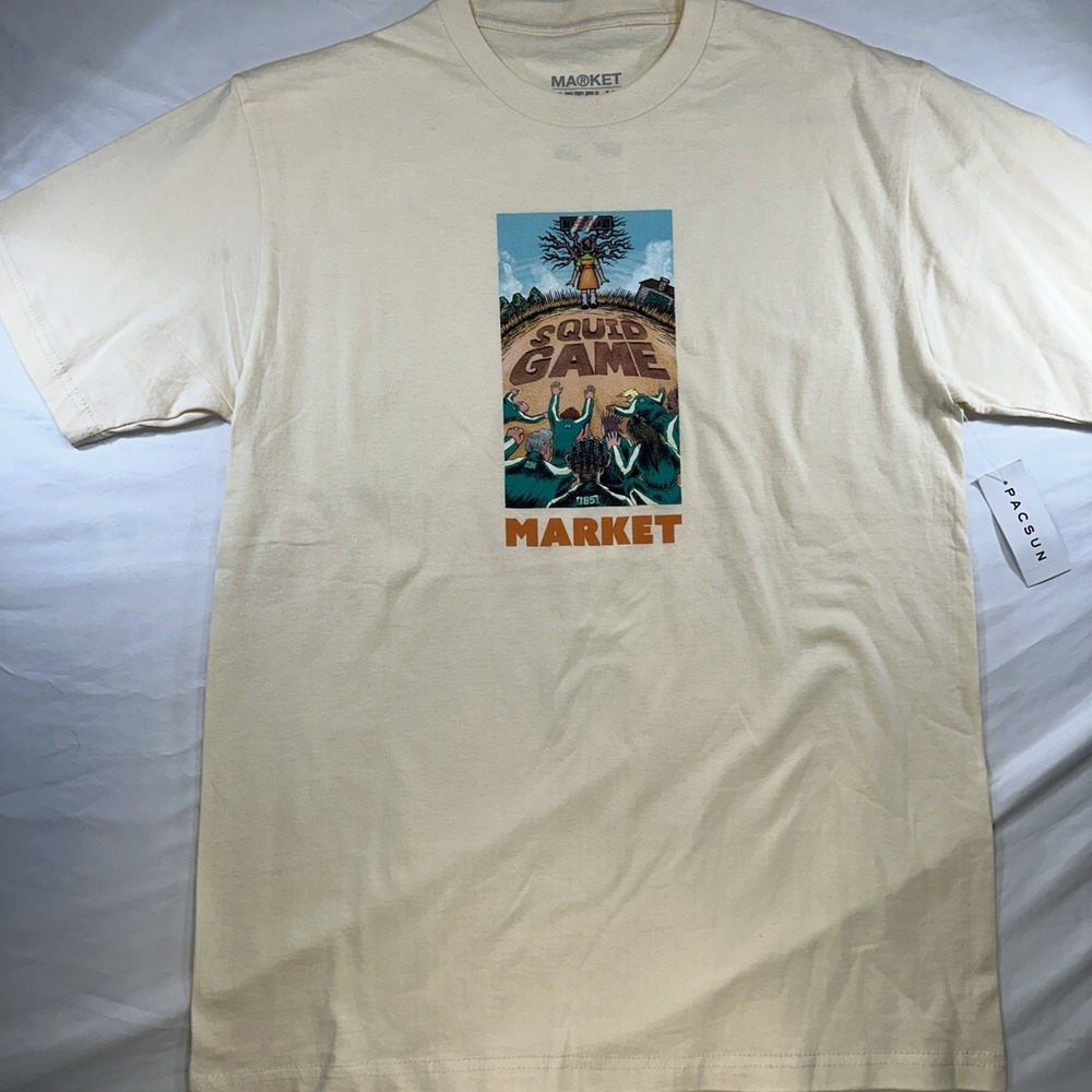 Men's Short Sleeve T-Shirt Squid Game Pacsun Market Collab Size Large
